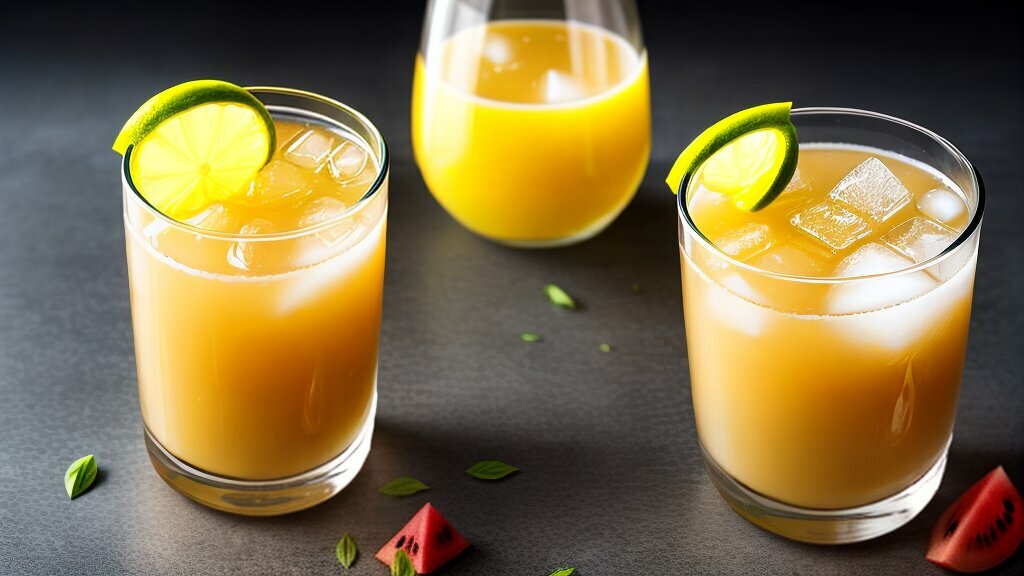 Suco de melancia, limão e gengibre