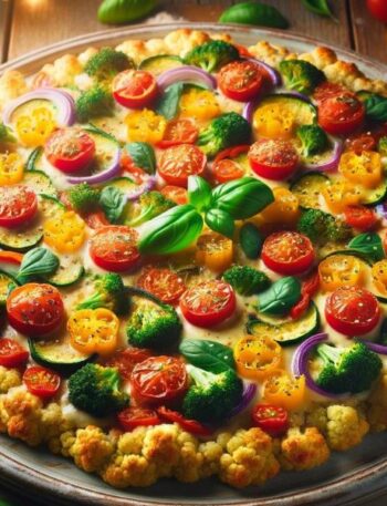 Pizza de Couve-flor com Cobertura Vegetal Saudável 6 Pizza de Couve flor com Cobertura Vegetal Saudavel