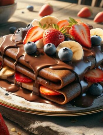 Crepes Veganos de Chocolate e Frutas Deliciosas