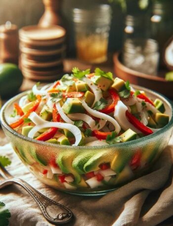 Receita de Ceviche Vegano de Coco Fresco Delicioso