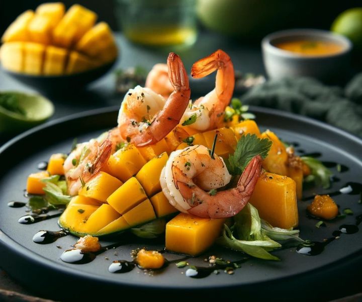 Salada de Mango e Camarão com Toque Cítrico 3 Salada de Mango e Camarao com Toque Citrico