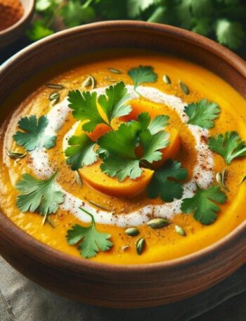 Sopa de Abobora Vegana com Leite de Coco