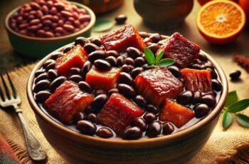 Feijoada com Carne de Porco e Feijão Preto Clássico Brasileiro