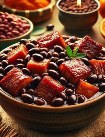 Feijoada com Carne de Porco e Feijão Preto Clássico Brasileiro