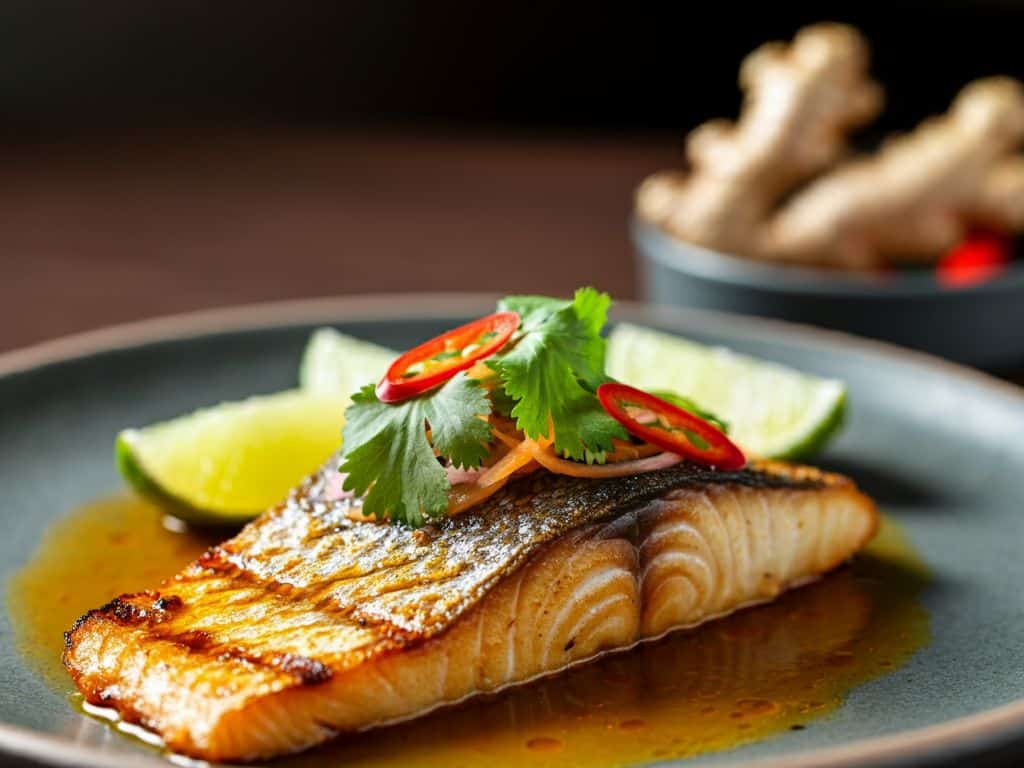 Peixe Grelhado com Molho de Gengibre Frescor e Sabor Intenso