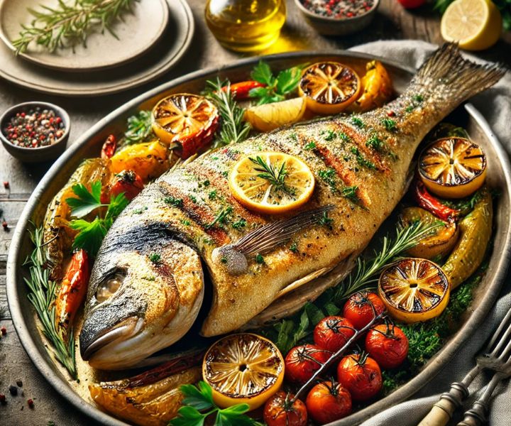 Peixe assado com ervas e limão leve, saudável e perfeito para refeições em família.