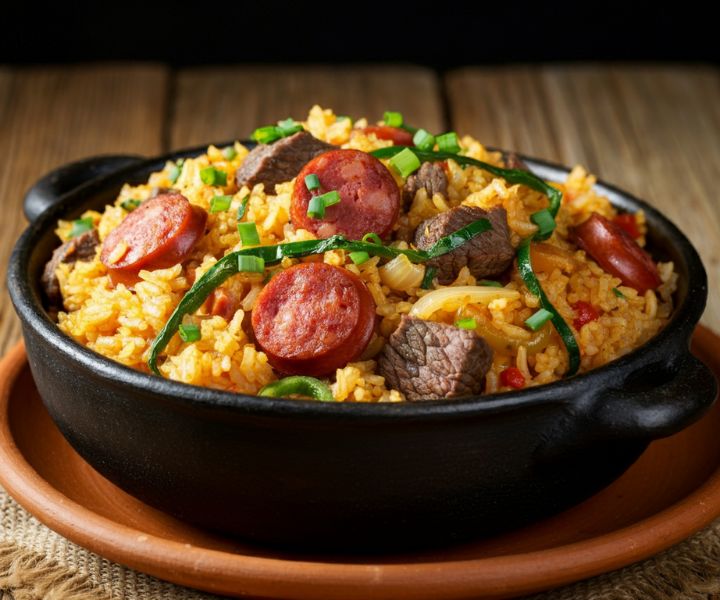 Arroz Carreteiro com Sobras de Churrasco