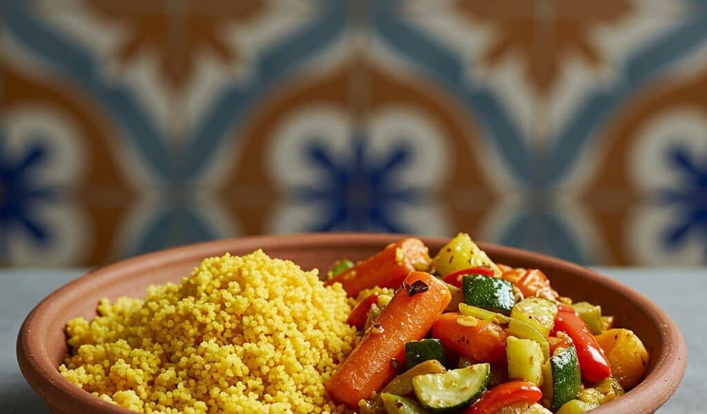 Cuscuz Marroquino Vegano com Legumes Assados Uma Delícia Saudável