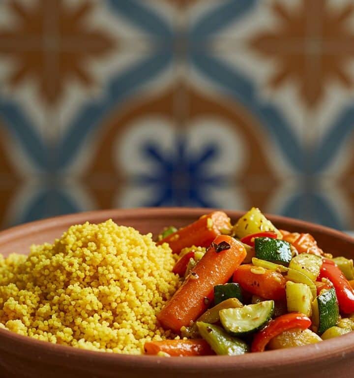 Cuscuz Marroquino Vegano com Legumes Assados Uma Delícia Saudável
