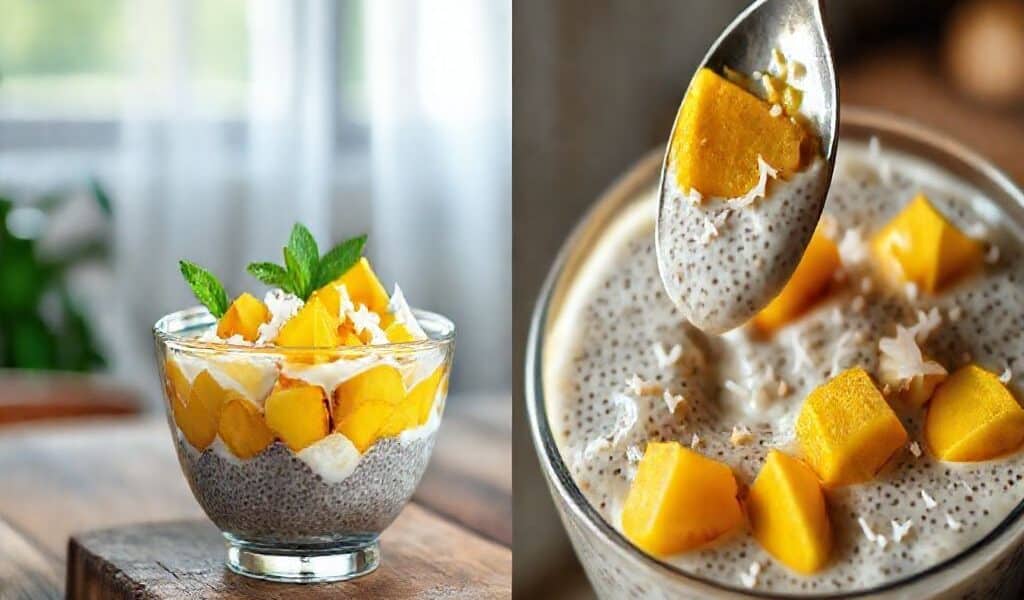 Pudim Vegano de Chia com Manga e Coco: Uma Delícia Saudável