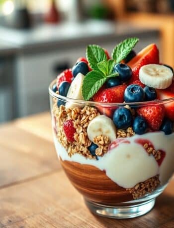 Parfait Vegano de Iogurte com Granola e Frutas: Uma Delícia Saudável