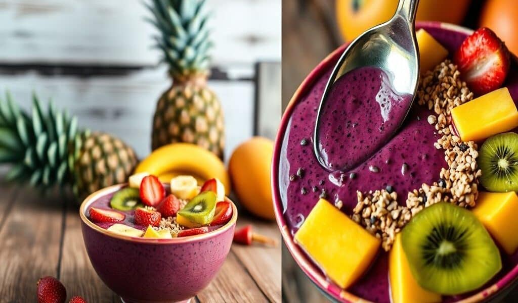 Smoothie Bowl Vegano de Açaí e Frutas Tropicais: Uma Delícia Refrescante