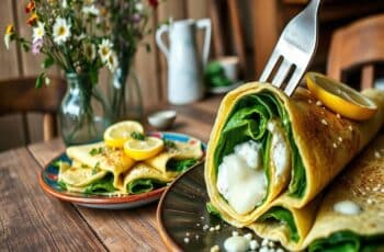 Crepes Veganos de Espinafre e “Ricota” de Amêndoas: Uma Delícia Saudável