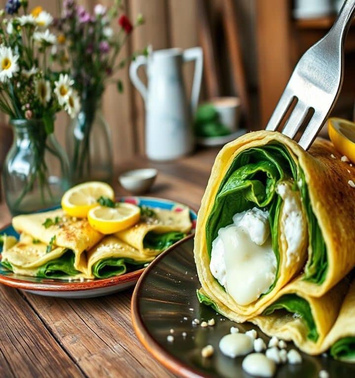 Crepes Veganos de Espinafre e “Ricota” de Amêndoas: Uma Delícia Saudável