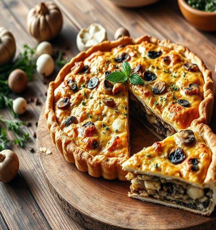 Torta Salgada Vegana de Cogumelos e Tofu: Uma Delícia Saudável