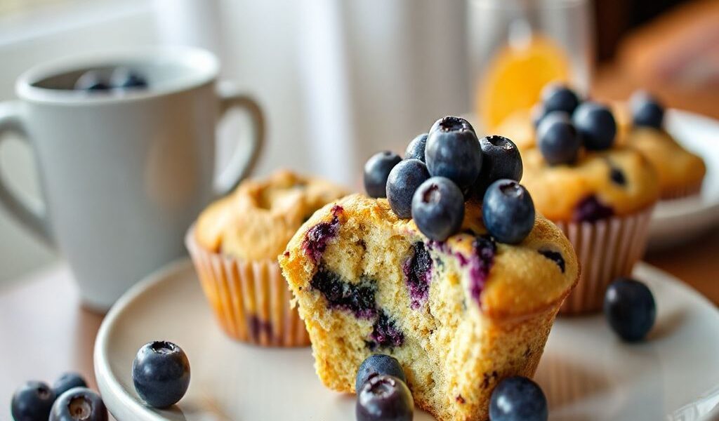 Muffins Veganos de Blueberry: Pequenas Delícias