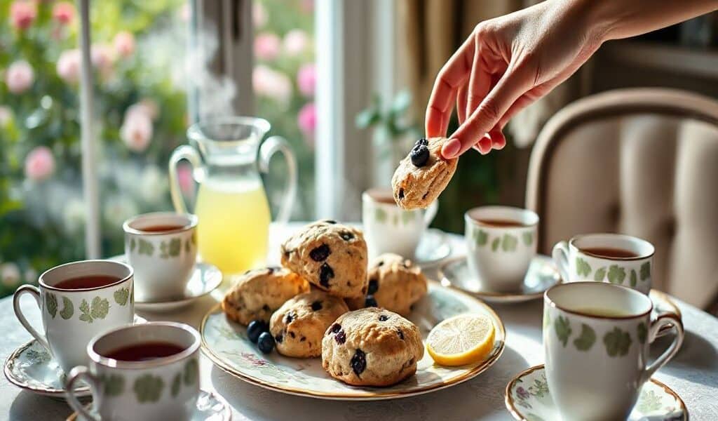 Scones Veganos de Limão e Mirtilo para o Chá da Tarde: Uma Delícia Saudável