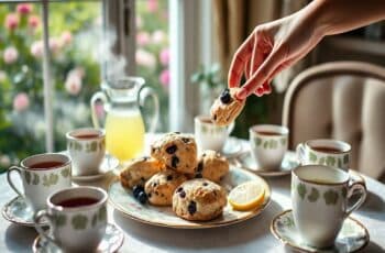 Scones Veganos de Limão e Mirtilo para o Chá da Tarde: Uma Delícia Saudável