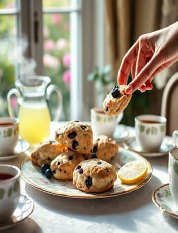 Scones Veganos de Limão e Mirtilo para o Chá da Tarde: Uma Delícia Saudável