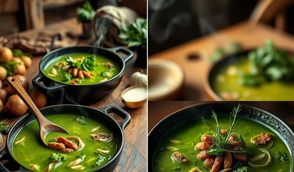 Caldo Verde Vegano com Chouriço de Seitan: Uma Delícia Reconfortante