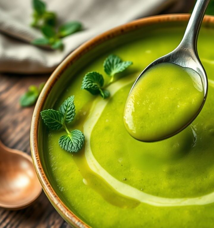 Sopa de Ervilha Partida Vegana com Hortelã: Uma Delícia Reconfortante