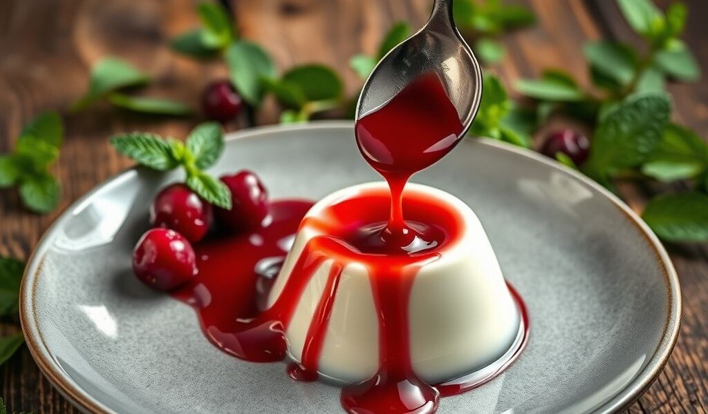 Panna Cotta Vegana de Baunilha com Calda de Frutas: Uma Delícia Saudável