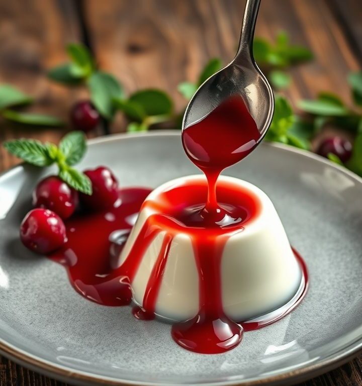 Panna Cotta Vegana de Baunilha com Calda de Frutas: Uma Delícia Saudável