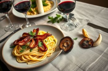 Carbonara Vegano com “Bacon” de Cogumelo: Uma Delícia Sustentável