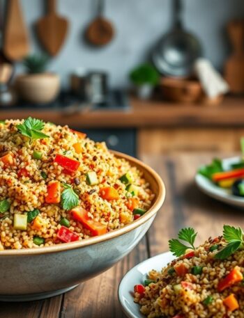 Quinoa Tostada com Legumes: Salada Vegana Vibrante