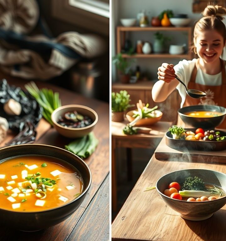 Sopa de Missô Vegana: Aquecimento e Saúde