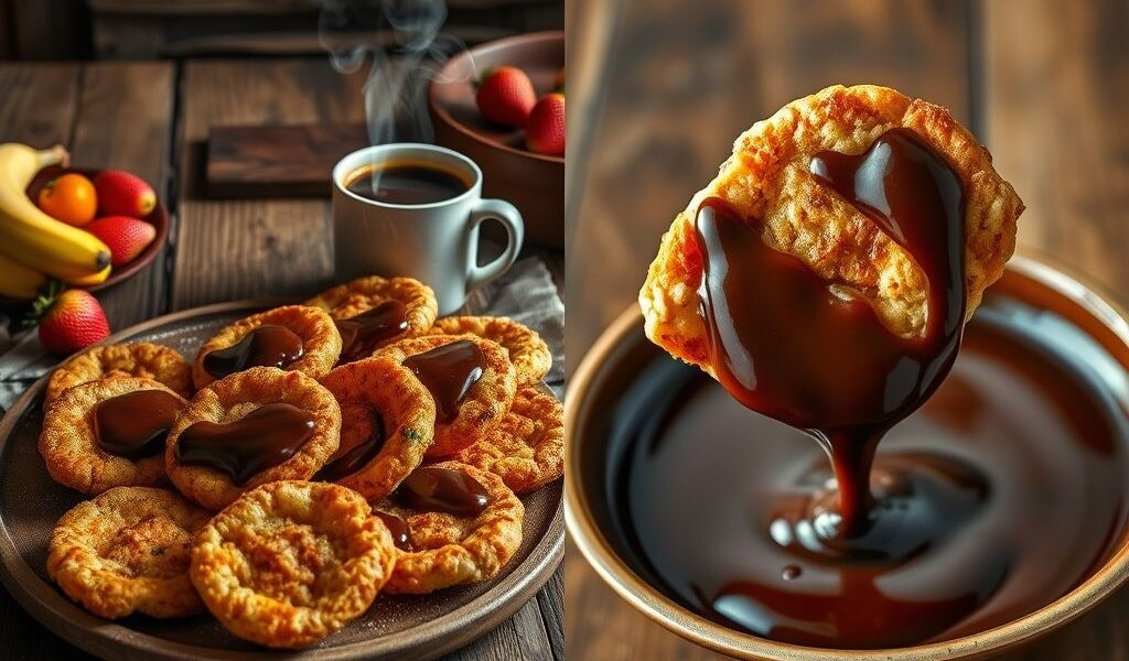 Bolinhos de Chuva Veganos com Calda de Chocolate: Uma Delícia Irresistível