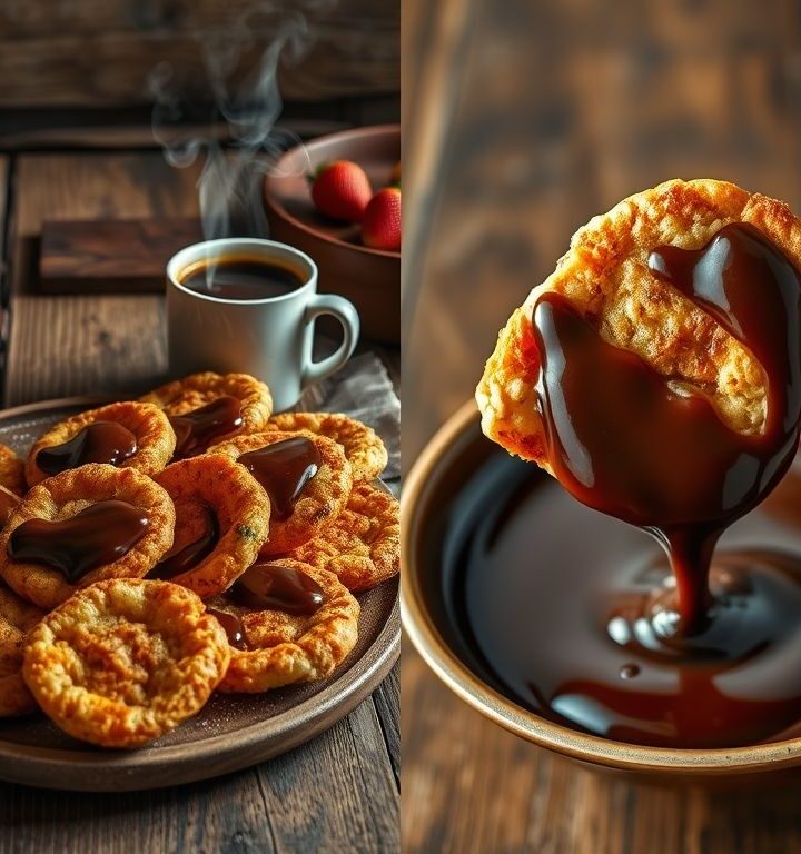 Bolinhos de Chuva Veganos com Calda de Chocolate: Uma Delícia Irresistível