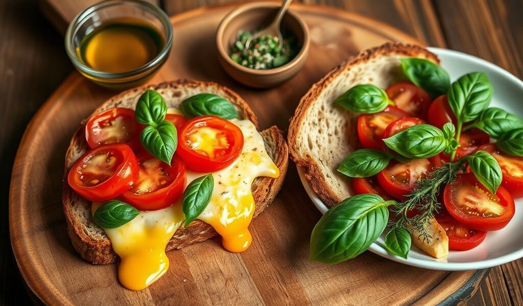 Queijo Quente Vegano com Tomate e Manjericão: Uma Delícia Saudável