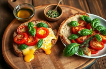 Queijo Quente Vegano com Tomate e Manjericão: Uma Delícia Saudável