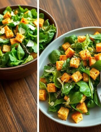 Salada Caesar Vegana com “Croutons” de Grão de Bico: Uma Delícia Saudável