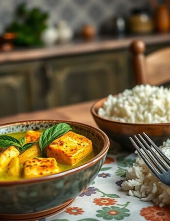 Curry Verde Tailandês Vegano com Tofu: Uma Explosão de Sabores