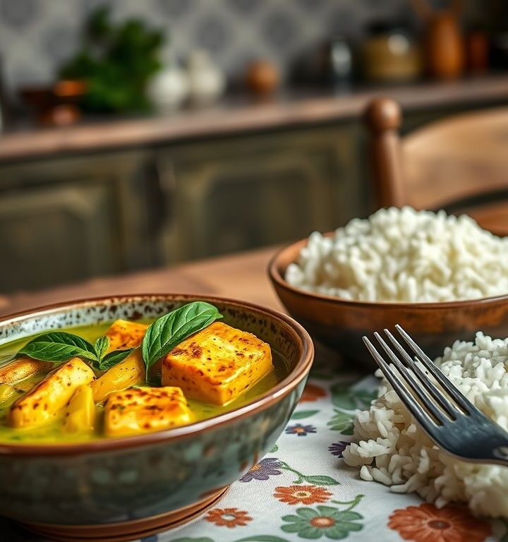 Curry Verde Tailandês Vegano com Tofu: Uma Explosão de Sabores