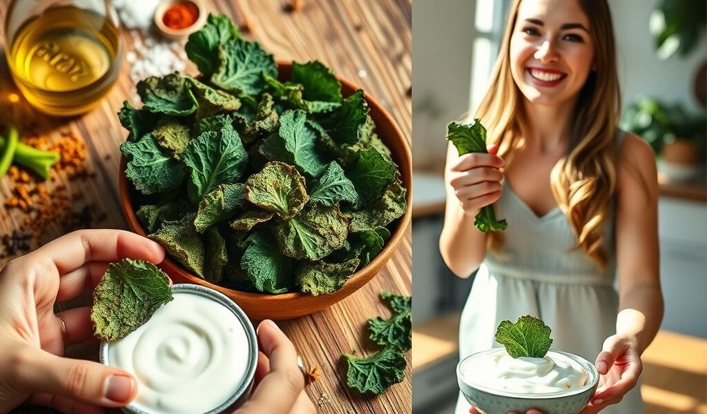 Chips de Kale Temperados: Snack Vegano Saudável
