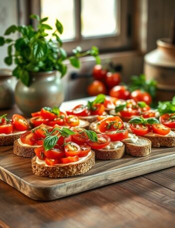 Bruschettas Veganas com Tomate e “Queijo” de Castanhas: Uma Delícia Irresistível
