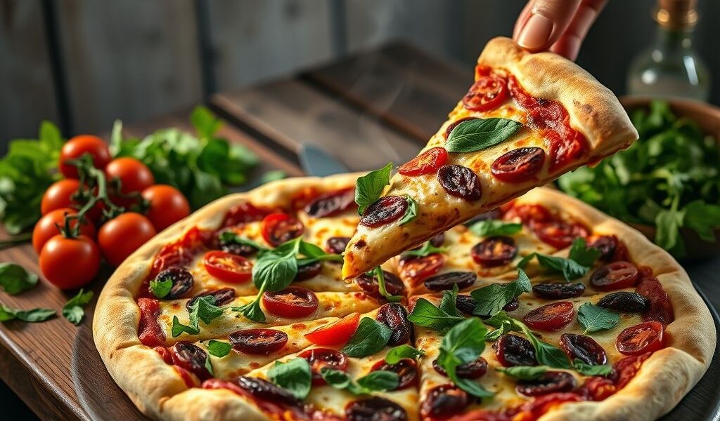 Pizza Vegana de Rúcula e Tomate Seco: Uma Delícia Saudável