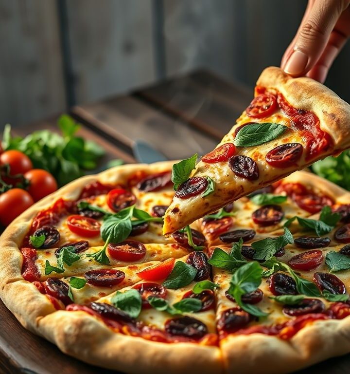 Pizza Vegana de Rúcula e Tomate Seco: Uma Delícia Saudável