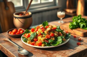 Tofu Scramble com Espinafre e Tomate: Uma Receita Deliciosa e Nutritiva