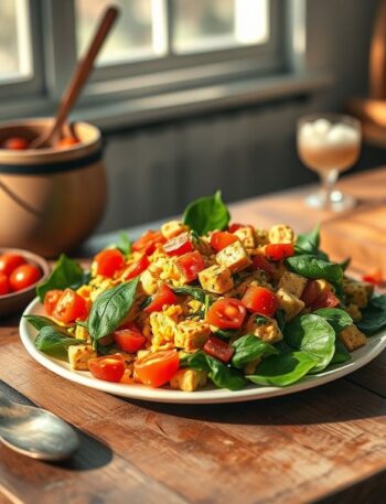 Tofu Scramble com Espinafre e Tomate: Uma Receita Deliciosa e Nutritiva