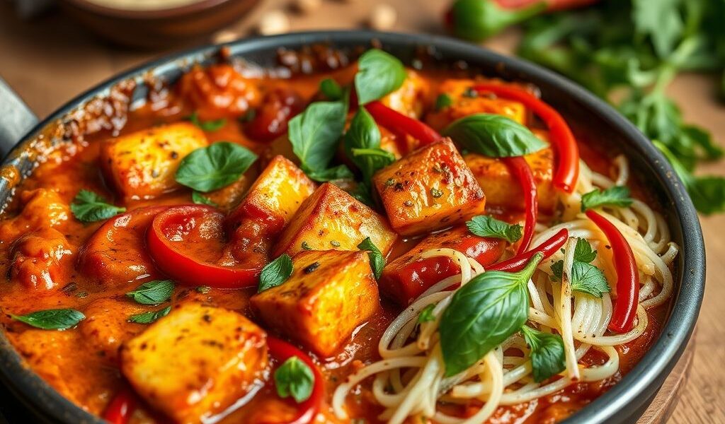Shakshuka Vegana de Tofu com Pimentões: Uma Delícia Sustentável