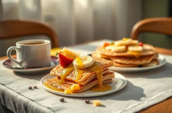 Panqueca Vegana de Aveia com Frutas e Melado: Uma Delícia Saudável