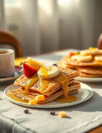 Panqueca Vegana de Aveia com Frutas e Melado: Uma Delícia Saudável