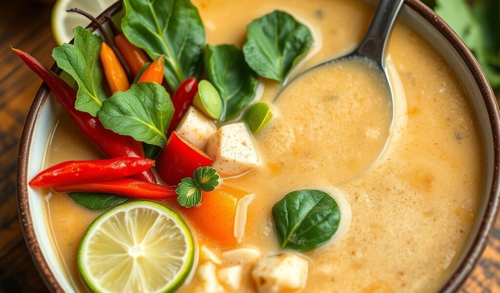 Sopa Thai de Coco Vegana com Legumes: Uma Explosão de Sabores
