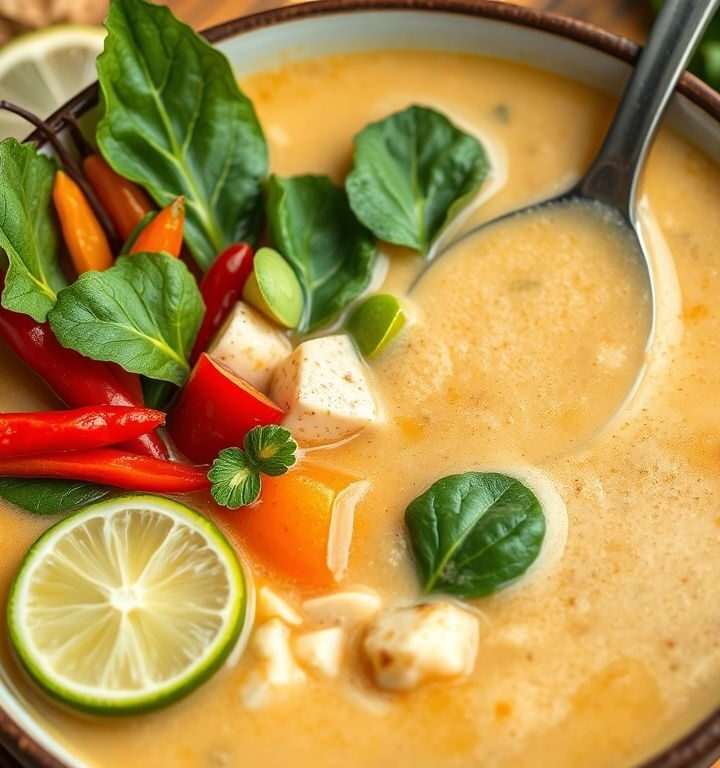 Sopa Thai de Coco Vegana com Legumes: Uma Explosão de Sabores