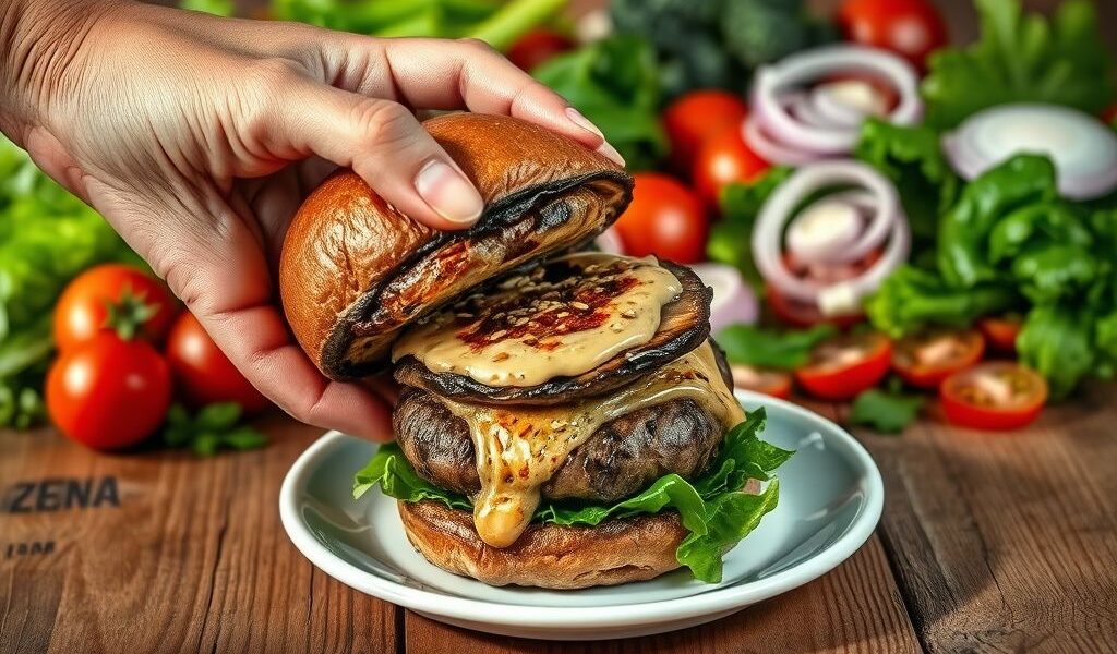Hambúrguer Vegano de Cogumelos e Nozes: Uma Delícia Saudável e Sustentável