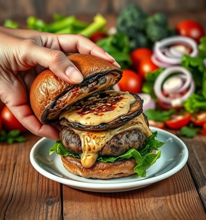 Hambúrguer Vegano de Cogumelos e Nozes: Uma Delícia Saudável e Sustentável